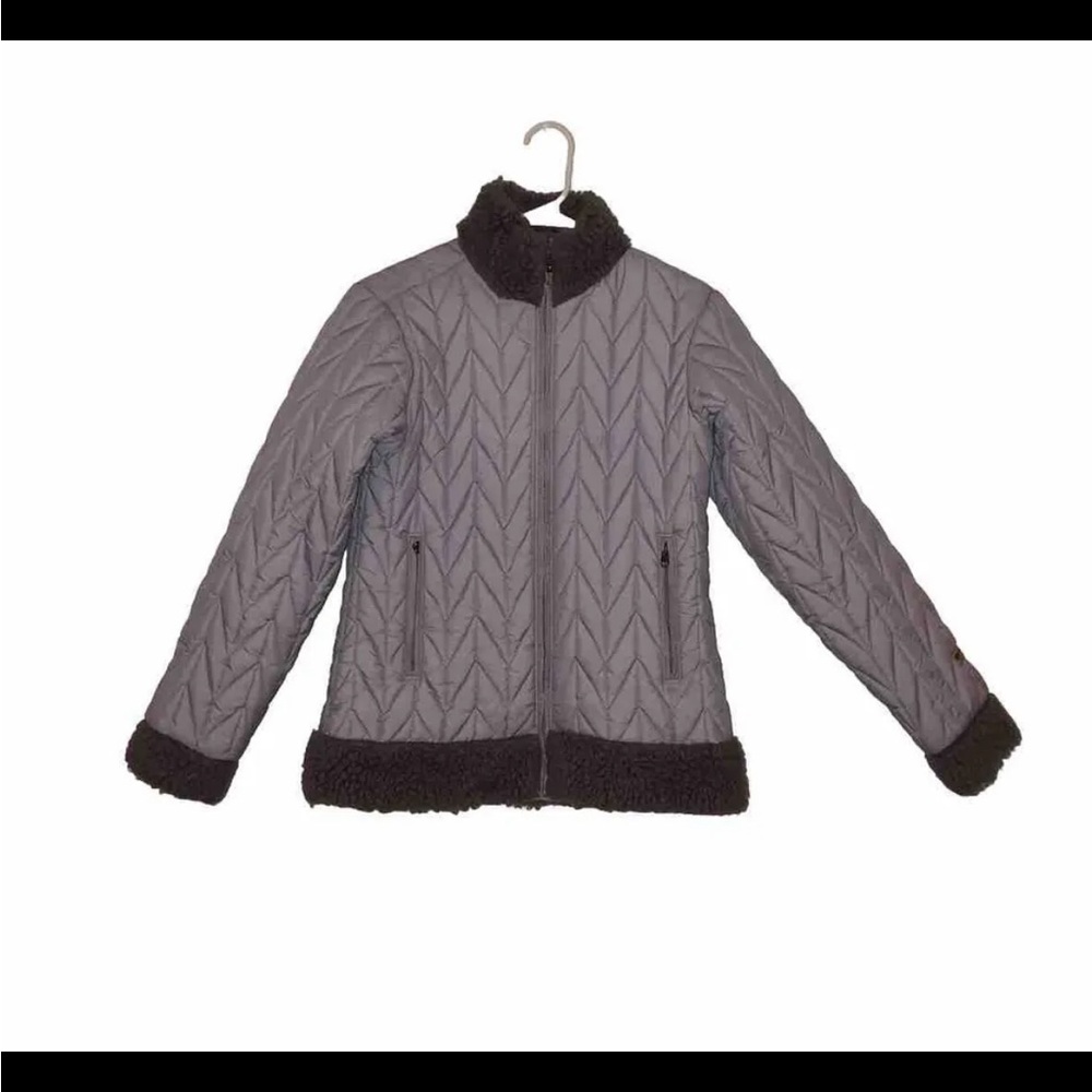 Patagonia Sherpa Chevron Quilted Puffer Down Lavender Women XS